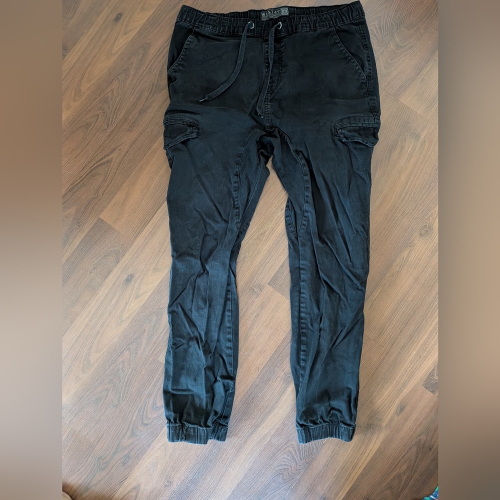 WEST49 Black Drawstring Cargo Joggers